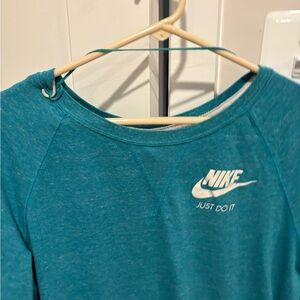 Nike Teal Crewneck with Logo